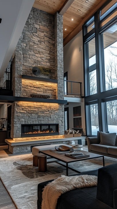 استفاده از چسب سنگ در فضاهای لوکس: ترکیبی از زیبایی، استحکام و نوآوری 5 شومینه